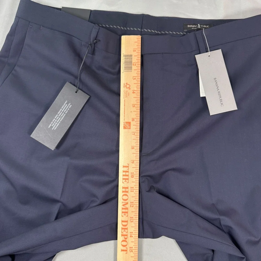 Banana Republic Marzotto Italian Wool Pants Blue 38x32 Standard Fit Super 120s